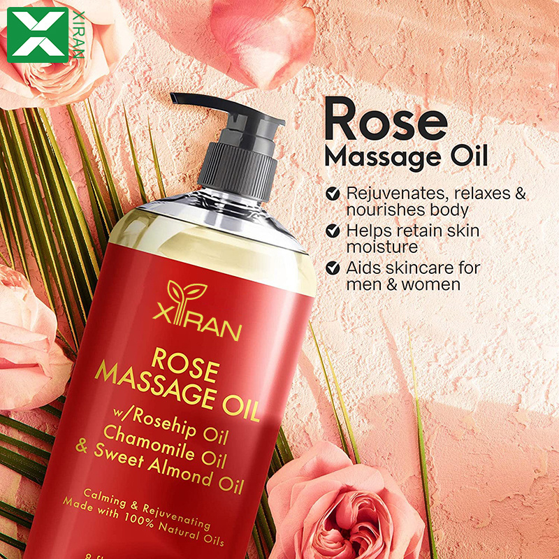 Private Label Natural Plant Extract Skin Body Massage Oil Rose Lavender Massage Hair Face Body Care Essential Oil