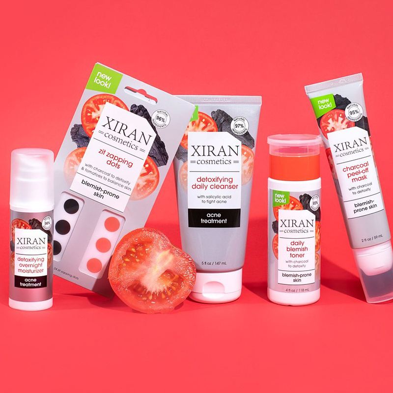 OEM Antioxidant-rich Tomatoes Salicylic Acid and Detoxifying Charcoal Face Products Skin Care Natural Acne Set