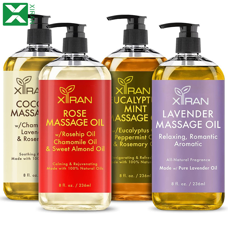 Private Label Natural Plant Extract Skin Body Massage Oil Rose Lavender Massage Hair Face Body Care Essential Oil