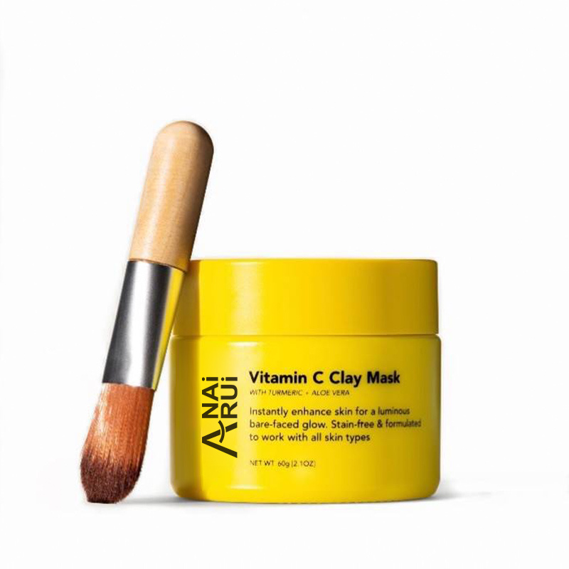 Vitamin C Clay Mask Anti-aging Brightens Repairs Turmeric Mud Mask All Natur Yellow clay Facial Mask