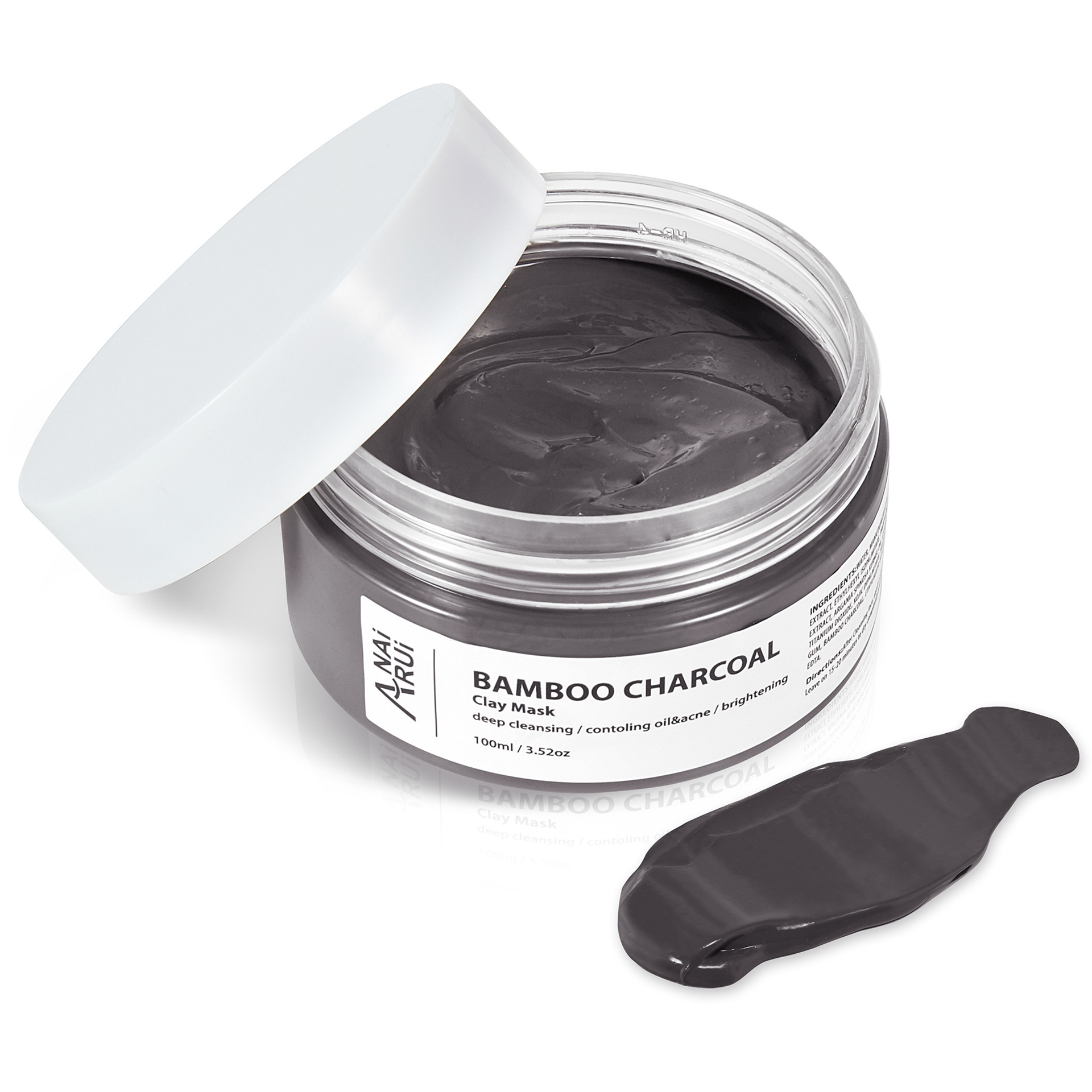 Black Bamboo Charcoal Mud Face Mask Brightening Organic Activated Charcoal Clay Mask