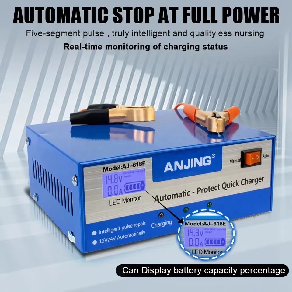 Full self stop smart battery charger 12V 10A 24V 5A Universal Automatic Pulse Repair Trickle 12v 24v lead acid battery charger