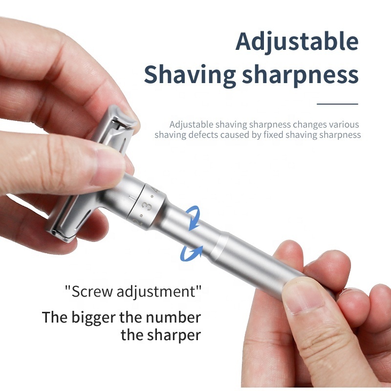 High Quality Mens Straight Metal Stainless Steel Classic Double Edge Shaving Safety Razor For Face