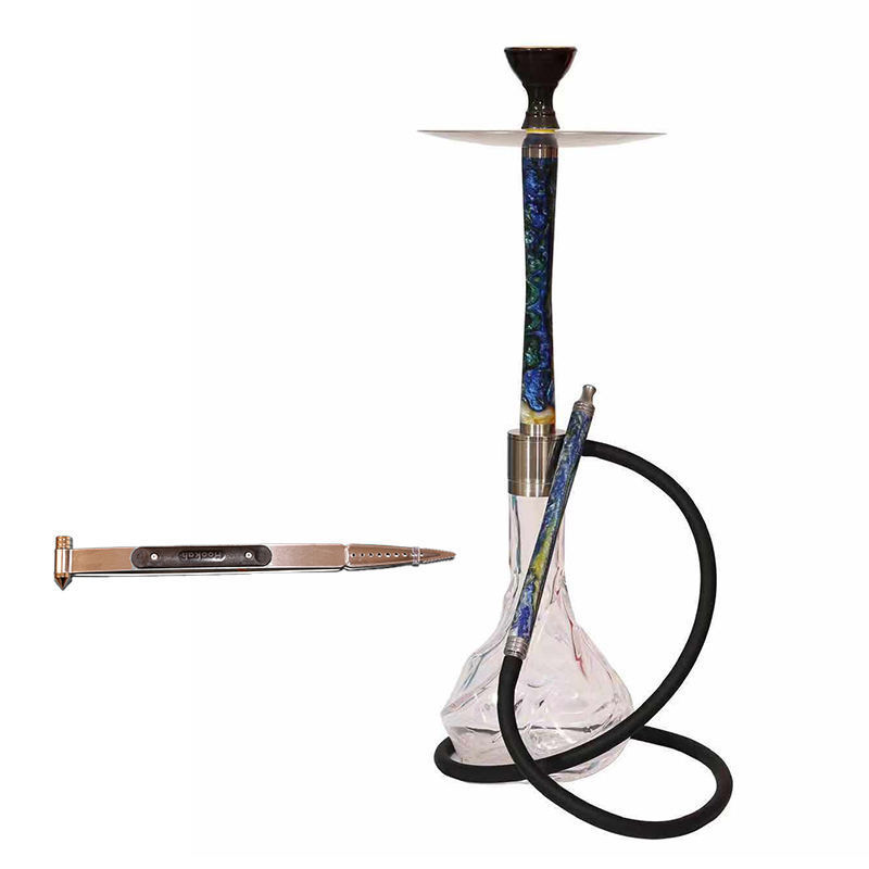 Custom Large Size One Hose Pipe Portable Hookah Aluminium Alloy Hubbly Bubbly Babylon Hookah Set