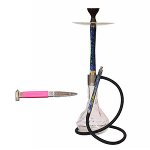 Germany New Design Blue Luxury Resin+aluminum Shisha Accessories Hookah With Single Hose Pipe