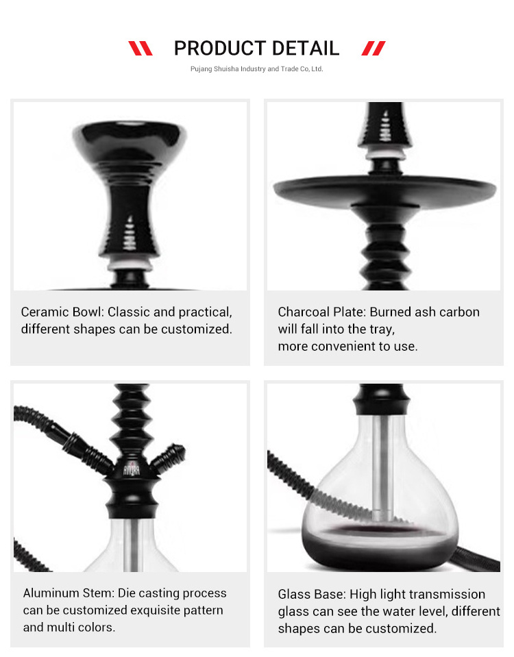 Small Portable Smoking Chicha Hookah Accessories German Popular Shisha With Single Acrylic Pipe