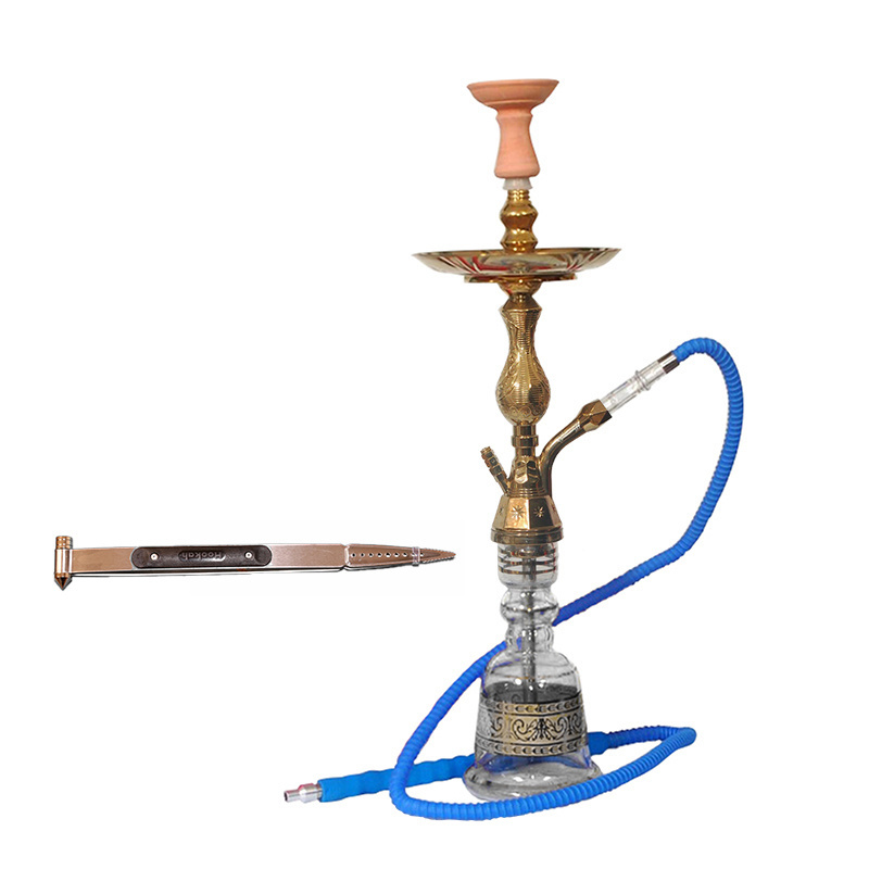 Modern Design Portable Zinc Alloy Plated Golden Color Egyptian Khalil Mamoon Shisha Hookah