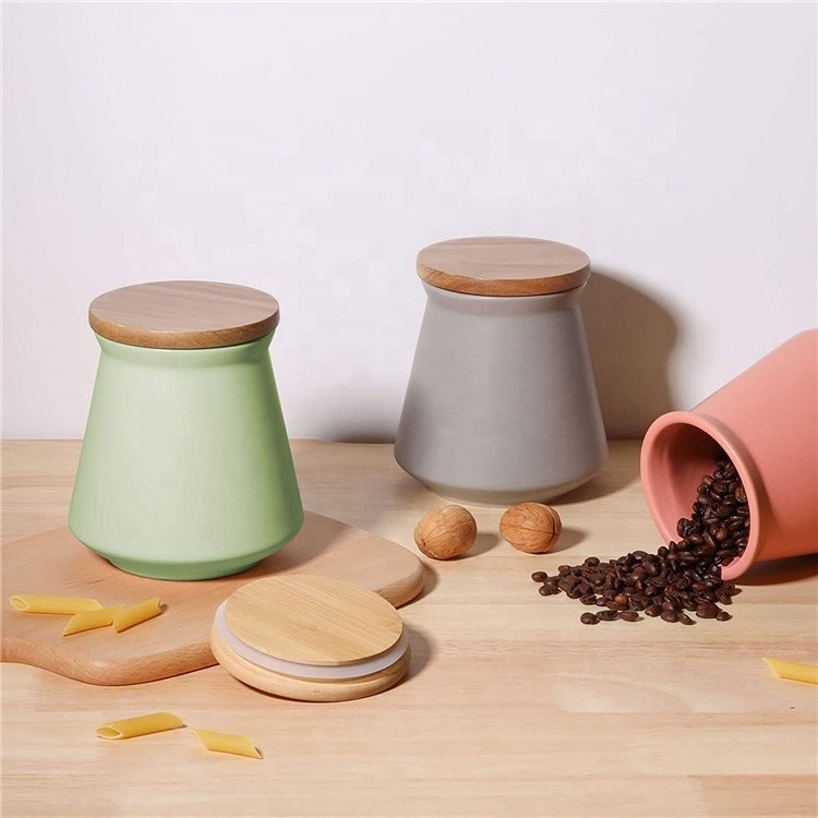 Unique design colorful food spice sugar storage canister jar ceramic canister sets for kitchen