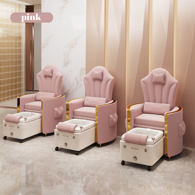 Modern Luxury Beauty Pink Black Pedicure Manicure Chair Lay Down Spa Pedicure Chair For Nail Tech Salon