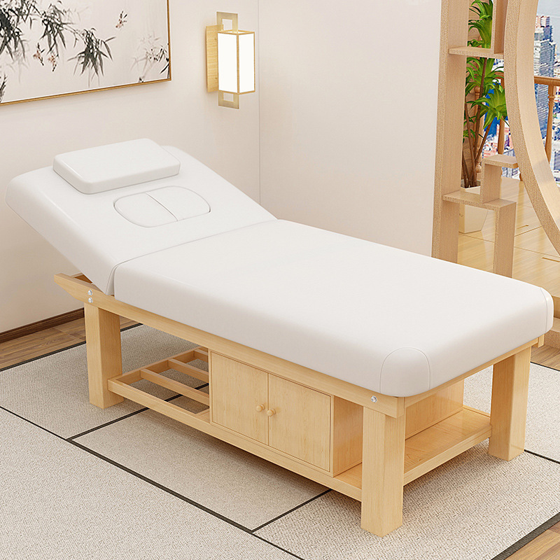 Hot selling cheap solid wood beauty bed multifunctional head treatment bed physiotherapy massage bed with hole for beauty salon