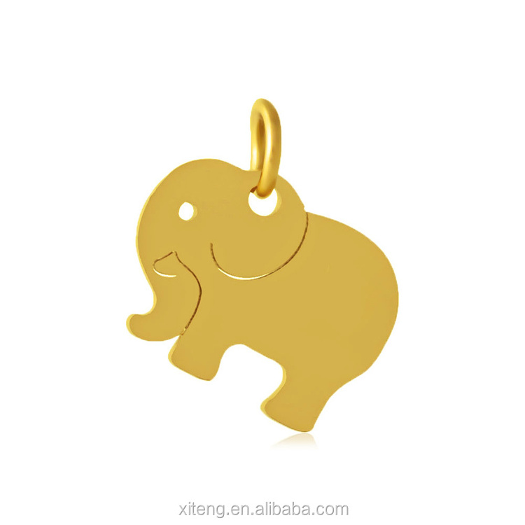 Custom Personalized Wholesale Pendant Stainless Steel Cute Elephant Animal Charm for Jewelry Making Findings