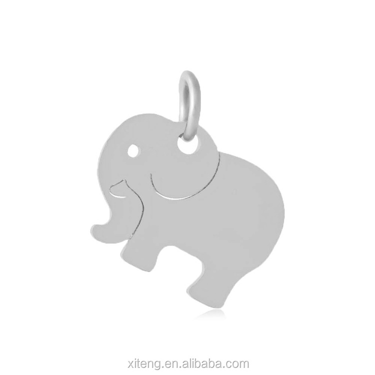 Custom Personalized Wholesale Pendant Stainless Steel Cute Elephant Animal Charm for Jewelry Making Findings