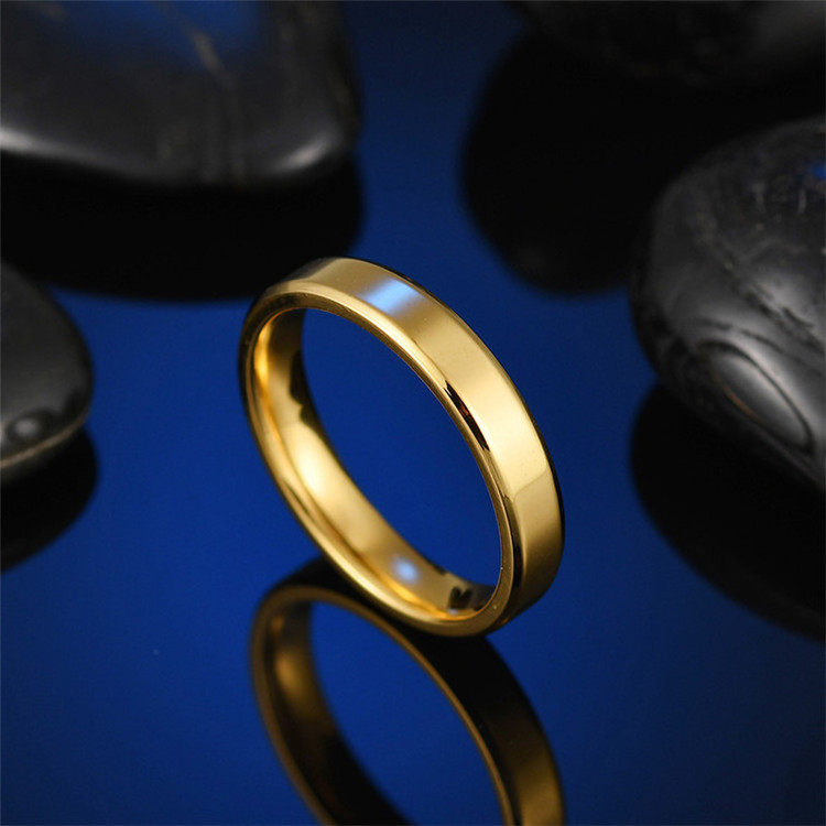 4mm 6mm 8mm Tungsten Black Gold Silver Black High Polished Stainless Steel Women Men Wedding Finger Rings Jewelry