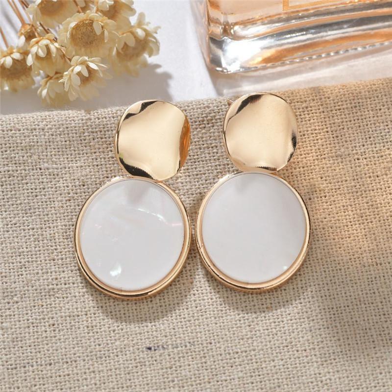 2019 Korean geometric earrings women retro sequined acrylic earrings for women party wedding jewelry wholesale christmas gift