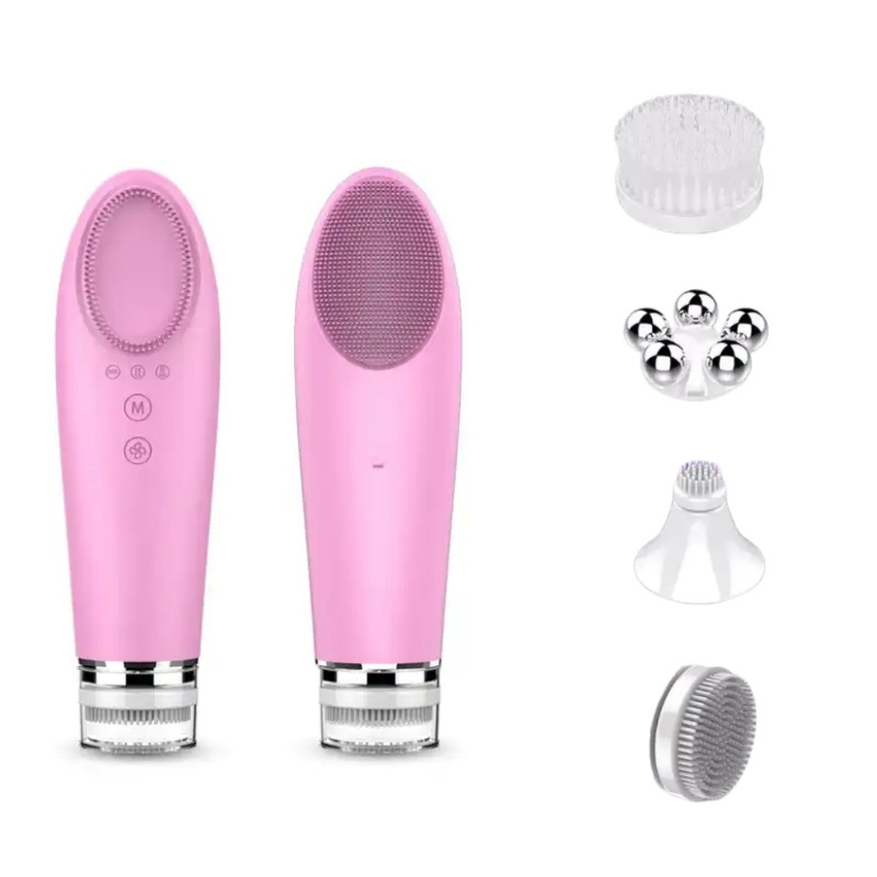 2024 New Arrival Skin Care Device Waterproof Soft Silicone Face Washing Brush Facial Massager Electric Cleansing Brush