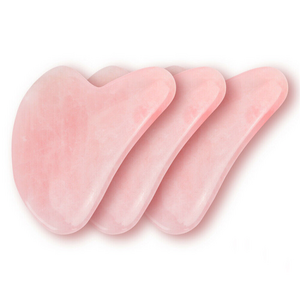 Jade Stone Face Scraping Massager Pink Quartz Guasha Board Face Massager