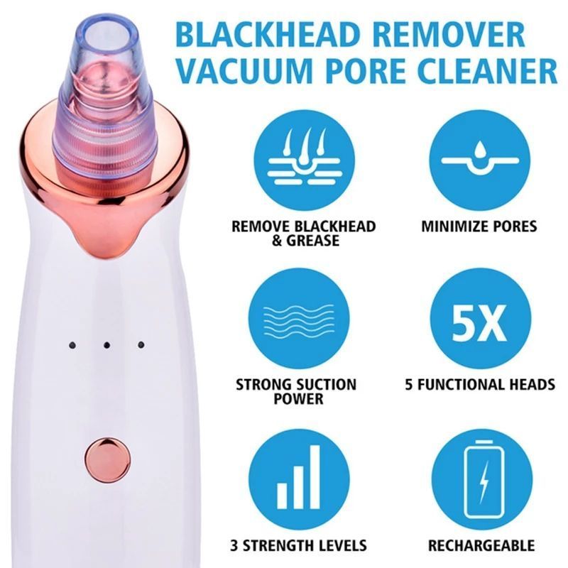 Portable Pore Cleaner Black Head Suction Extractor Tool Kit Acne Removal Cavitation Machine Electric Vacuum Blackhead Remover