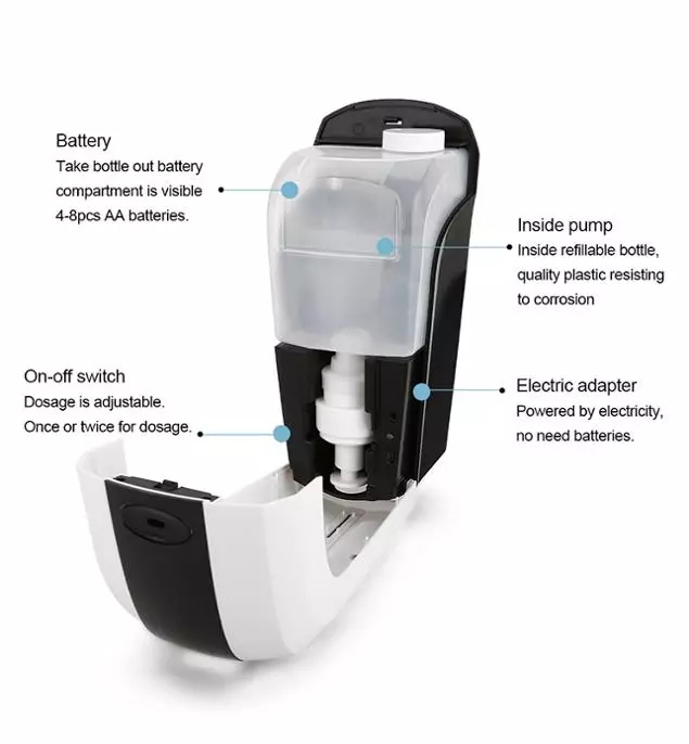 Electric Sensor Wall Mounted Sanitizer Dispenser Foam Alcohol Sprying Touchless Automatic Liquid Soap Dispenser