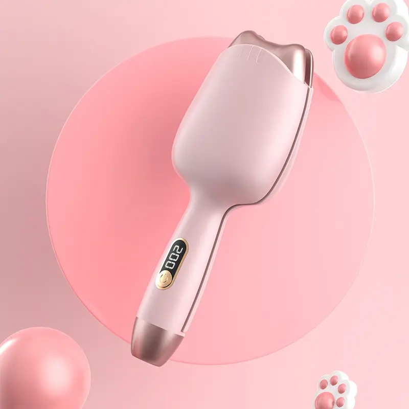 2024 Pink Purple Ceramic Curling Wand Negative Ions LCD Electric Hair Styling Tool Adjustable 32mm Wave New Home Hair Curler