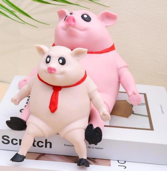 Popular Pink Skinned Pig Toy Anti Stress Stretch Cute Squeeze Pig for Stress Relief Animal Donkey Squeeze Donkey TPR with Sand