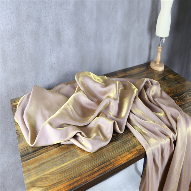 fabric wholesale woven Hot sale polyester rayon shinny metallic shimmer  chiffon fabrics  with cotton feeling for garments