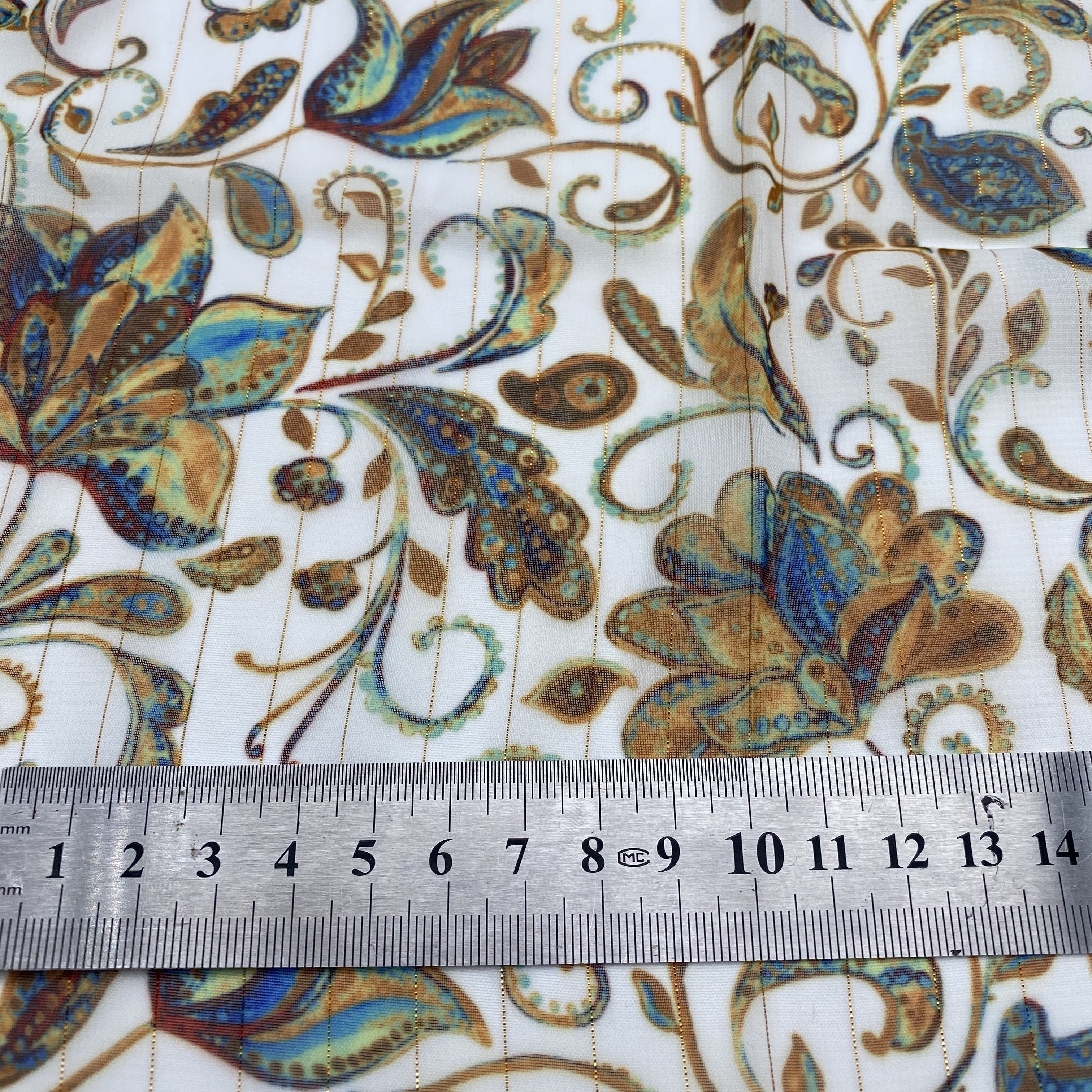 xitong textile suppliers  wholesale  100% polyester fabric paisley print fabric lurex chiffon fabric for clothing garment