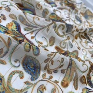 xitong textile suppliers  wholesale  100% polyester fabric paisley print fabric lurex chiffon fabric for clothing garment