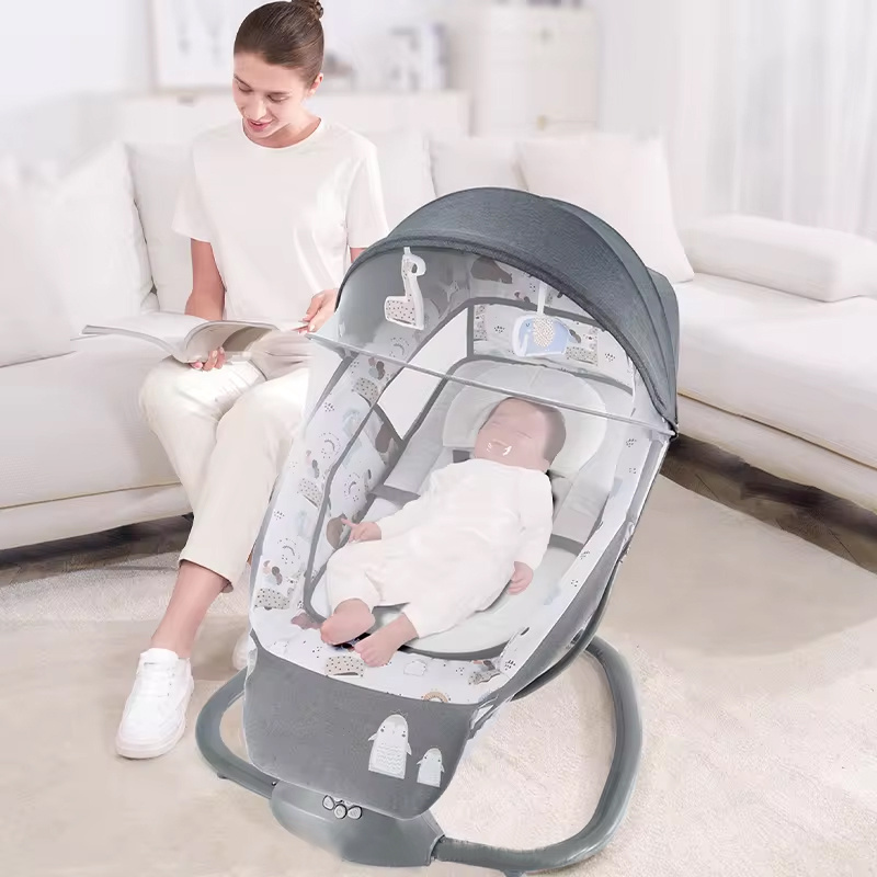 Comfortable 3 in 1 baby automatic cradle chair swing with footrest mastela