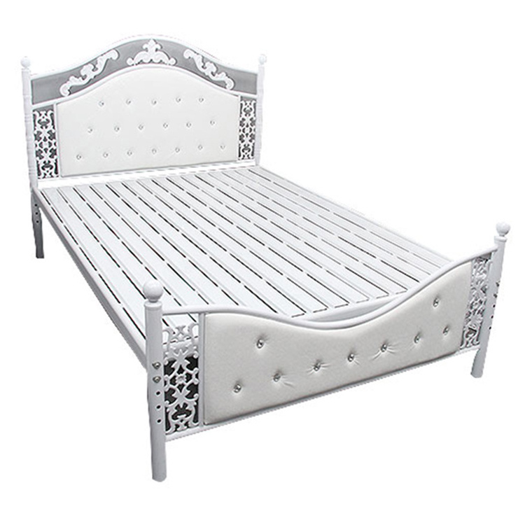 Free Sample size wrought iron beds special design antique single antique cheap space saving metal steel single bed