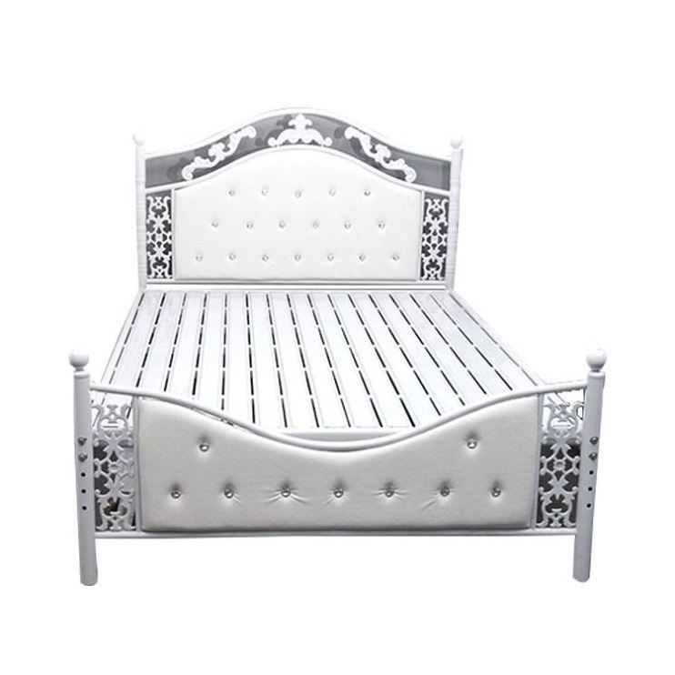 Free Sample size wrought iron beds special design antique single antique cheap space saving metal steel single bed