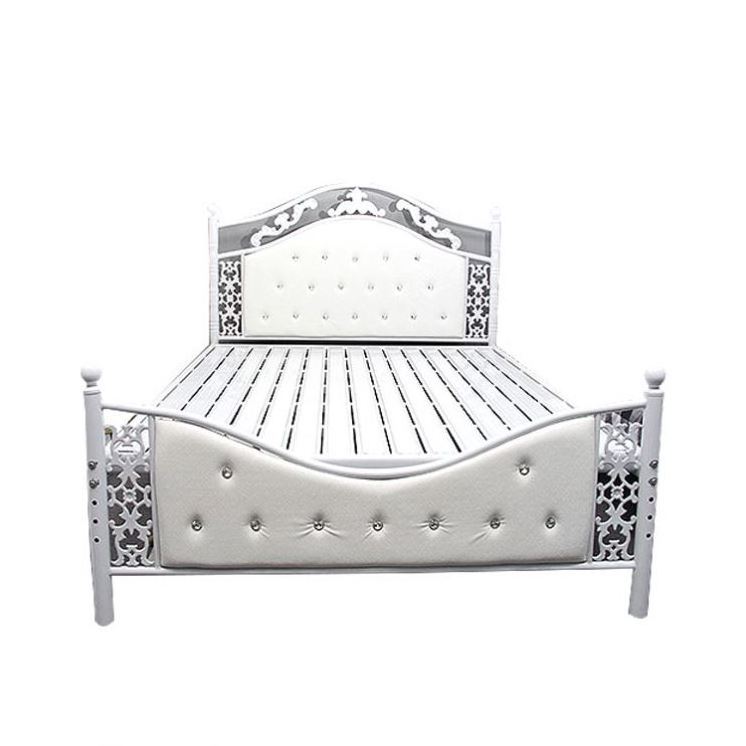 Free Sample size wrought iron beds special design antique single antique cheap space saving metal steel single bed