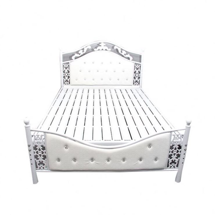 Free Sample size wrought iron beds special design antique single antique cheap space saving metal steel single bed