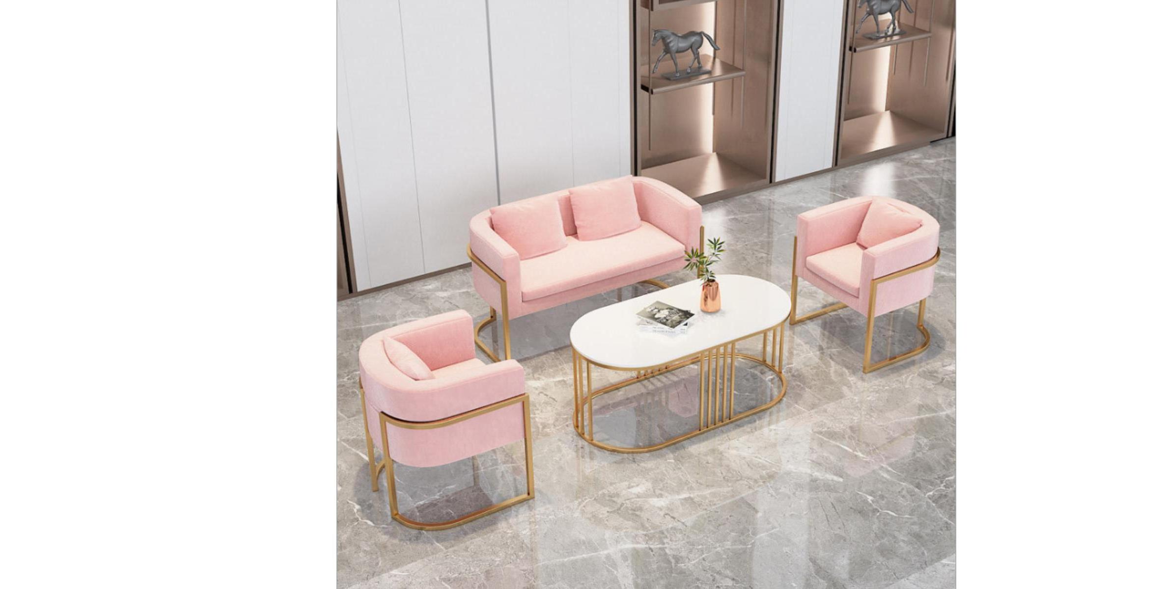 Modern Living Room Lounge Lobby Stainless Accent Chair Velvet Black pink Leisure sofa set chairs for dinning restaurant cafe na