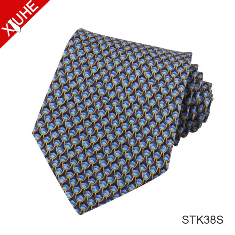 High Quality Natural Silk Printed Tie Wholesale Necktie Mens 100% Silk Print Neck Tie With Box