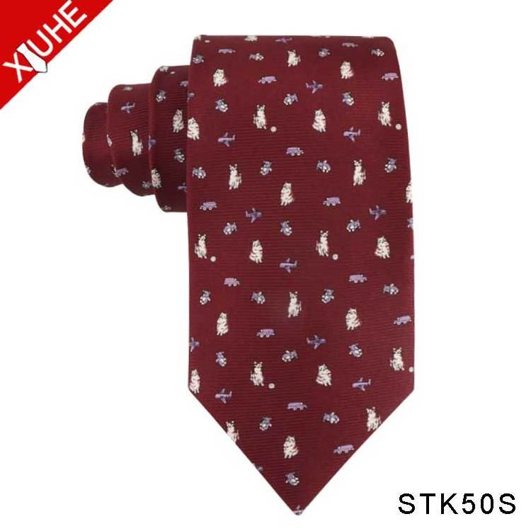 Fashion Desidn OEM ODM Slik Necktie Navy Blue Animal Printed Mens Tie Floral Custom 100% Silk Ties