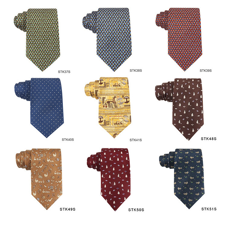 High Quality Natural Silk Printed Tie Wholesale Necktie Mens 100% Silk Print Neck Tie With Box