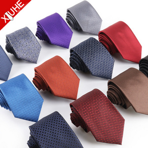 Wholesale Design 100 Silk Woven Tie Solid Color Purple Gents Ties Men's Neckties Custom Polyester Tie