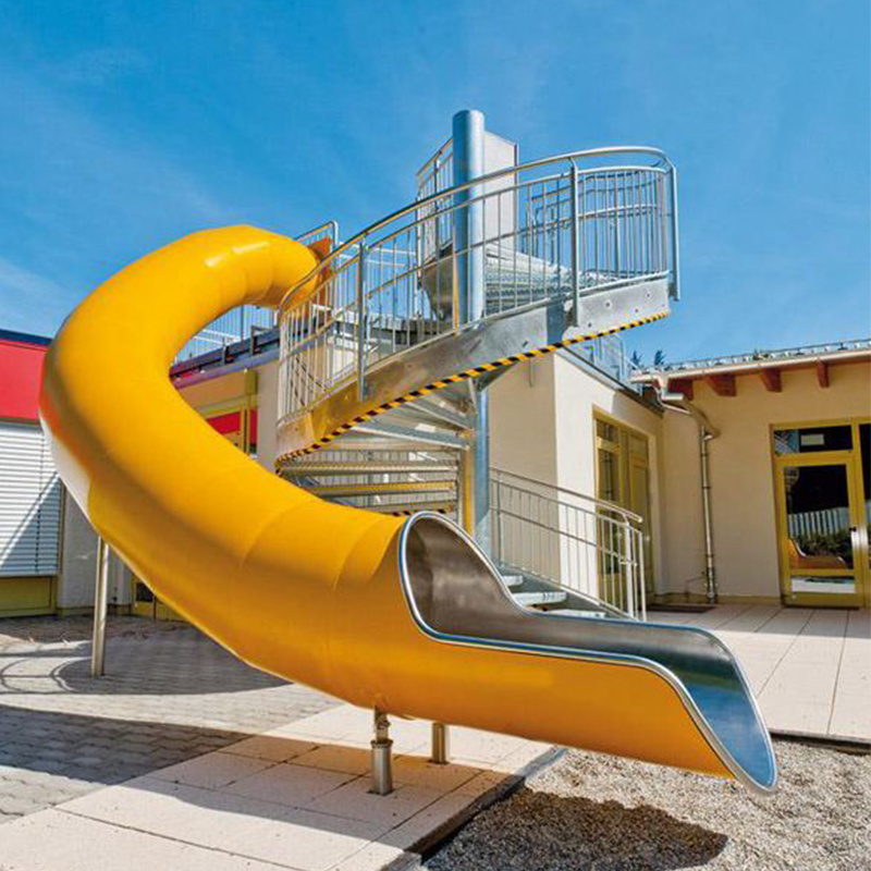 super large commercial professional playground plastic stainless steel tube slide