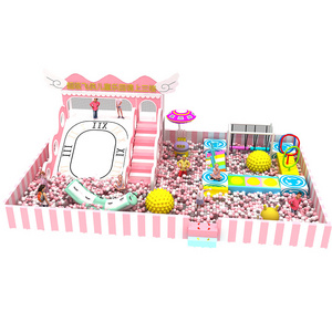 Sweet Color Themed Naughty Castle Kids Sports Playground Indoor Play Center  Slide Ball Pit Balls soft play indoor playground