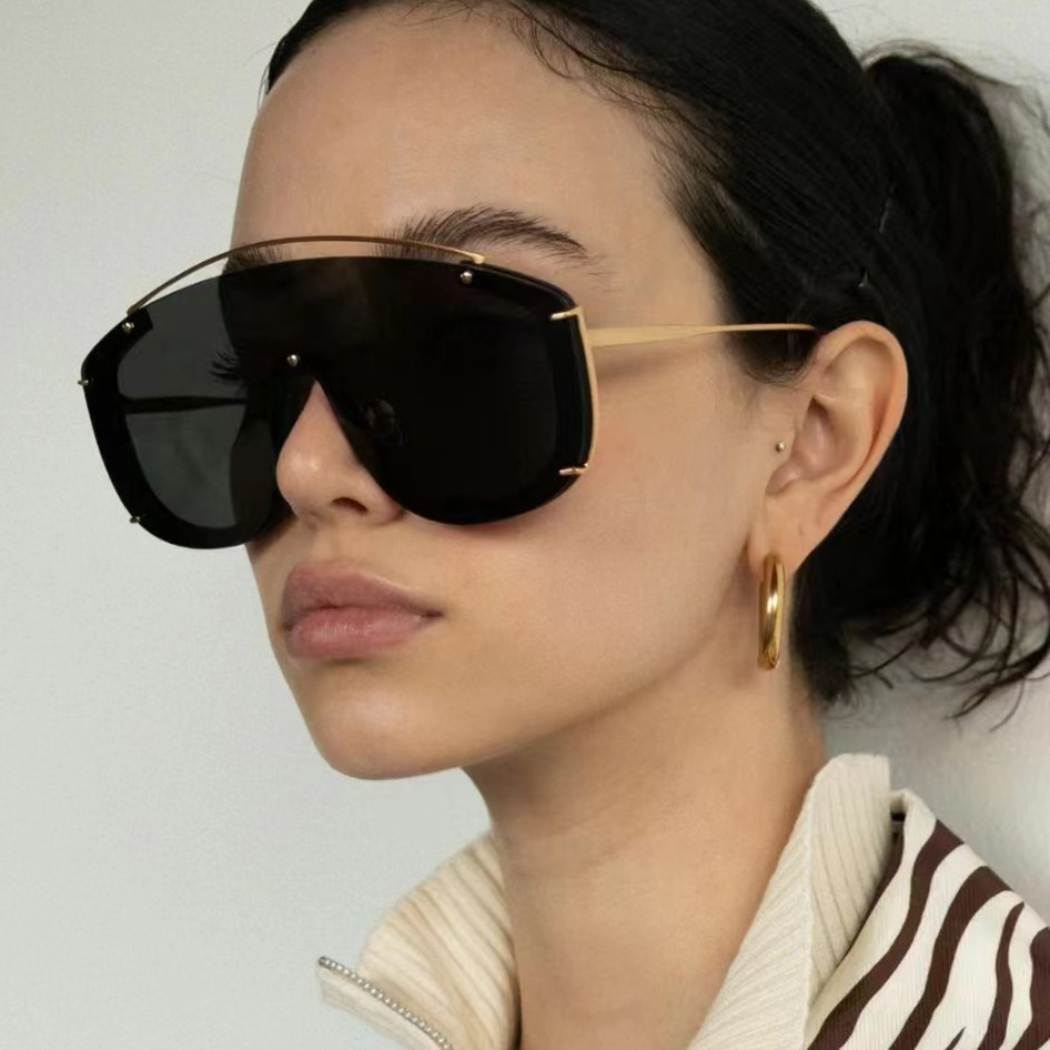 Italy Design CE Sunglasses High Quality Sun Glasses 2024 New Fashion Oversized Shades Metal Steampunk Sunglasses Women Men