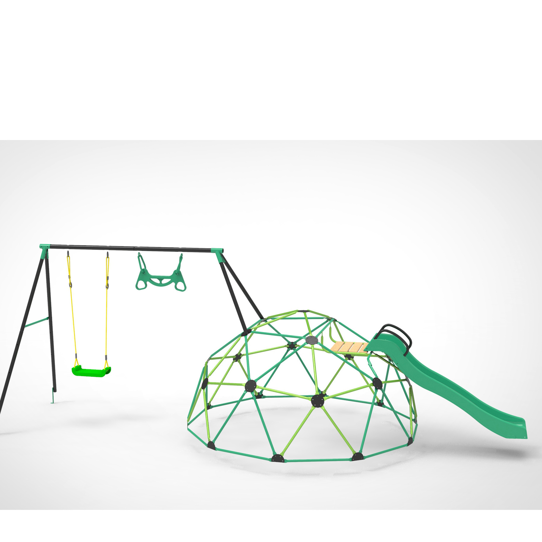 XIUNAN XCF005 dome climbing metal swing set with slide climbing frame for children outdoor jungle gym swingset outdoor exercise