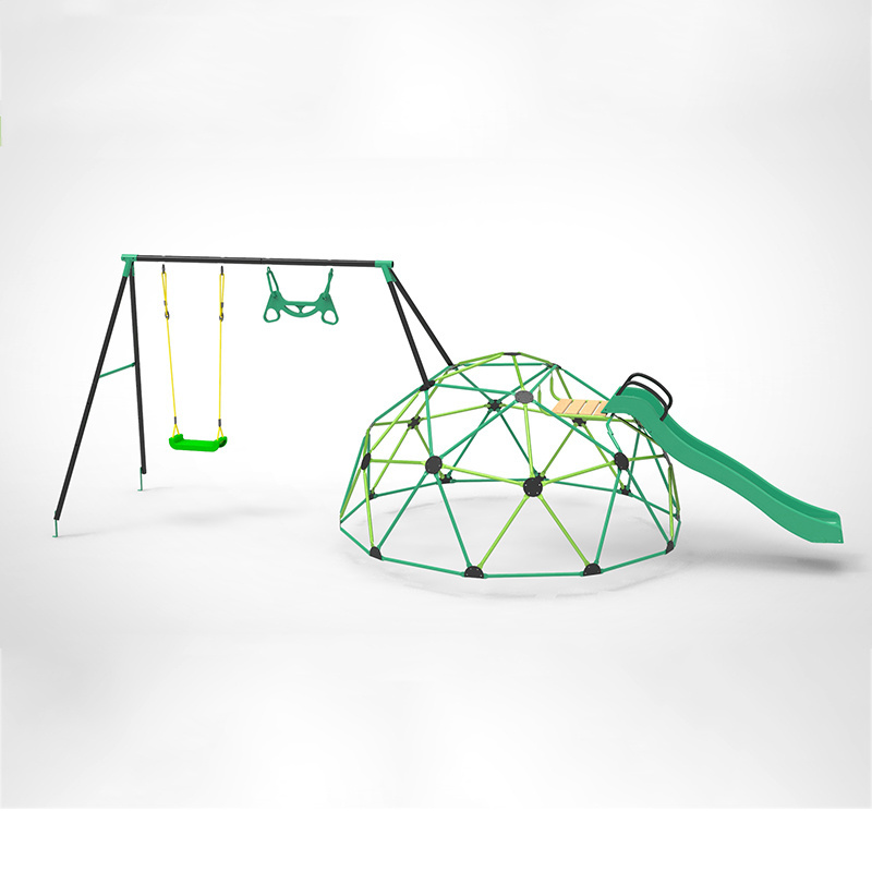 XIUNAN XCF005 dome climbing metal swing set with slide climbing frame for children outdoor jungle gym swingset outdoor exercise