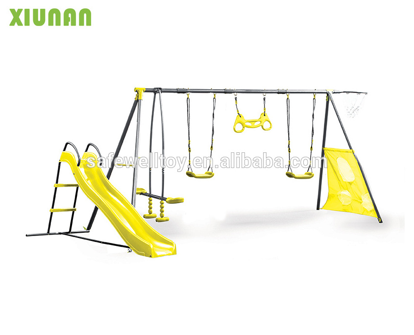 XIUNAN XNS010 happy funny mental sport patio swings and slide outdoor kids toy swing set playground garden courtyard