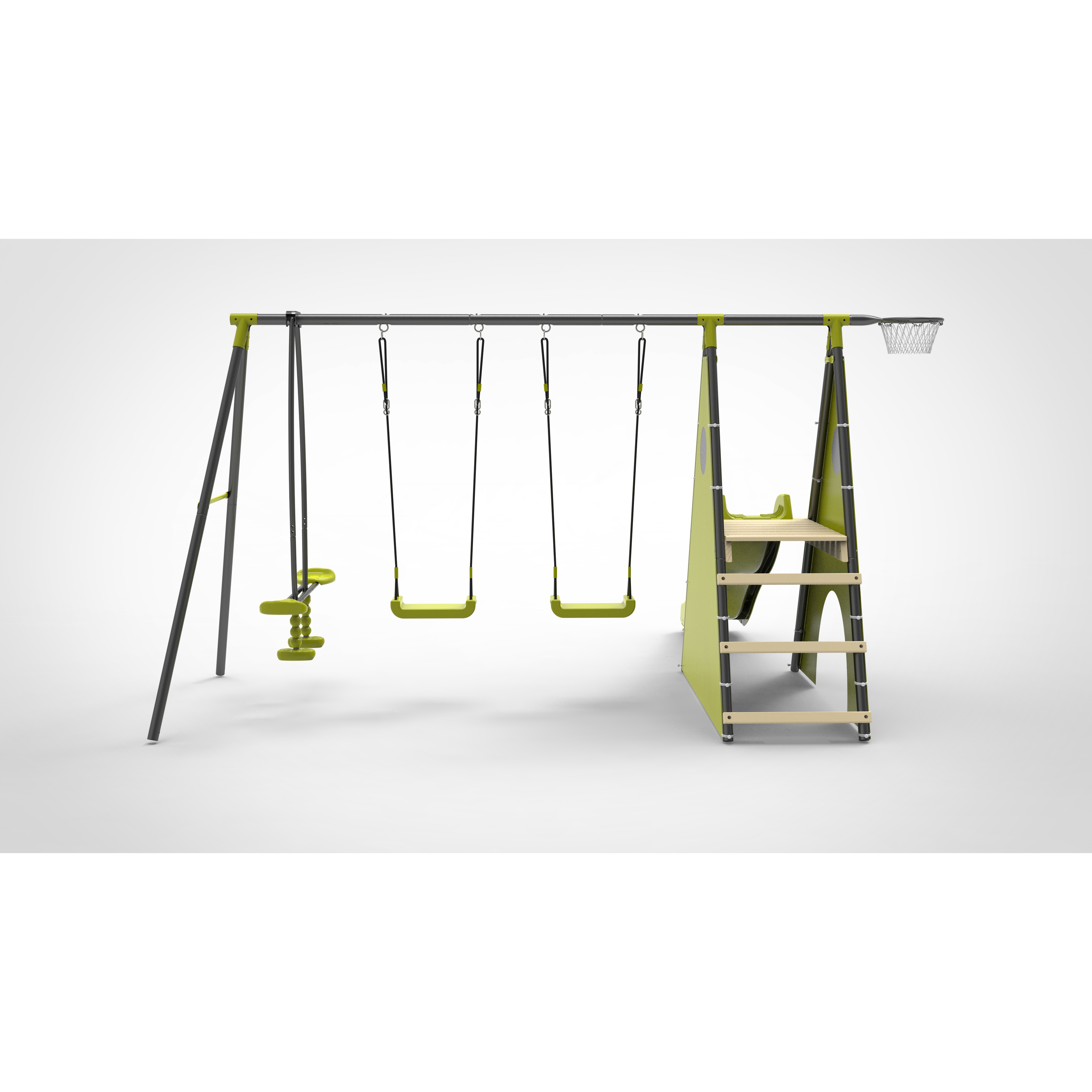 XIUNAN XNS029  playground patio wood swings and face to face swing seat for children with kids slide outdoor