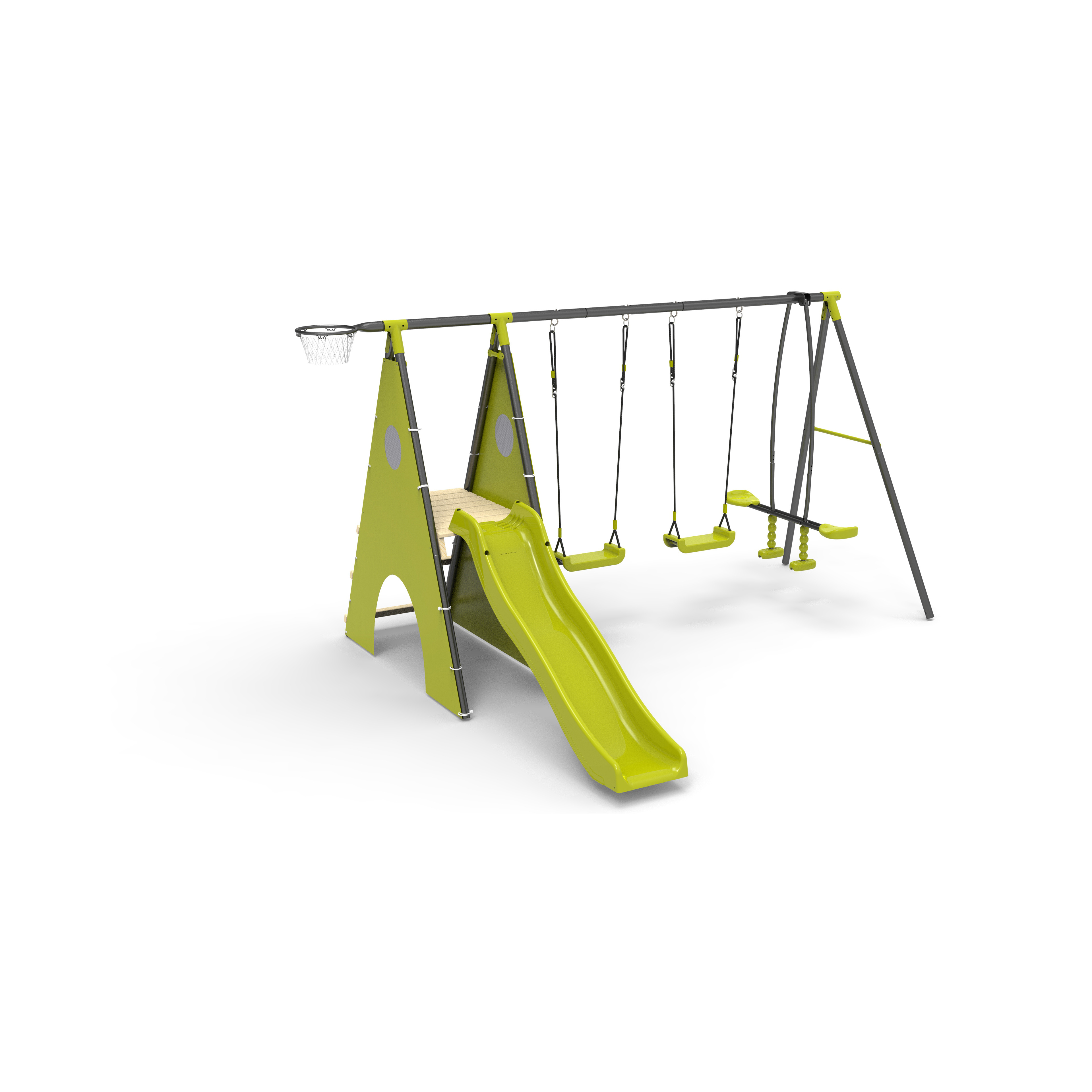 XIUNAN XNS029  playground patio wood swings and face to face swing seat for children with kids slide outdoor