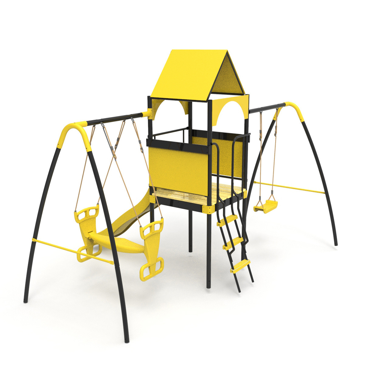 2022 Factory SuPPly 2150*2950*2600mm Metal and Plastic Wearable and Strong Baby Outdoor Swing Chair for Playground