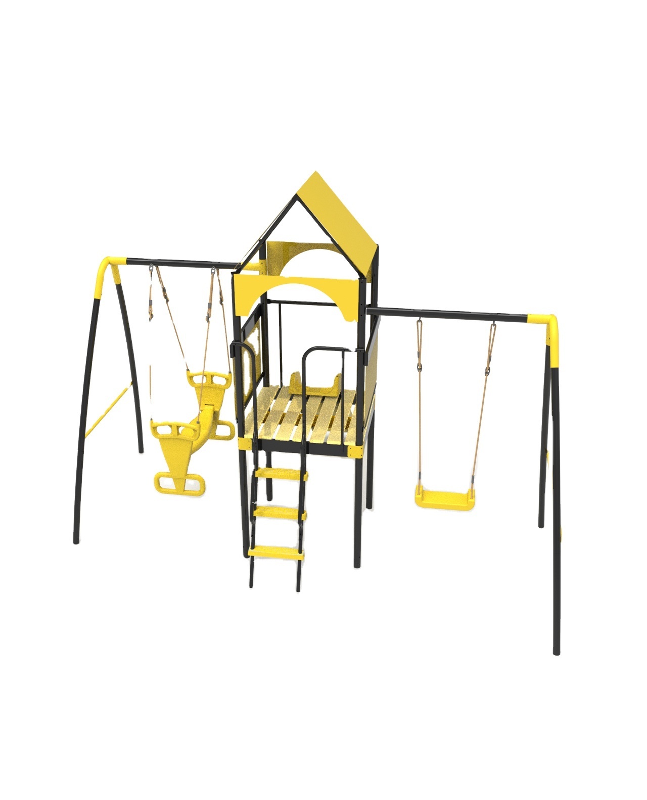 2022 Factory SuPPly 2150*2950*2600mm Metal and Plastic Wearable and Strong Baby Outdoor Swing Chair for Playground