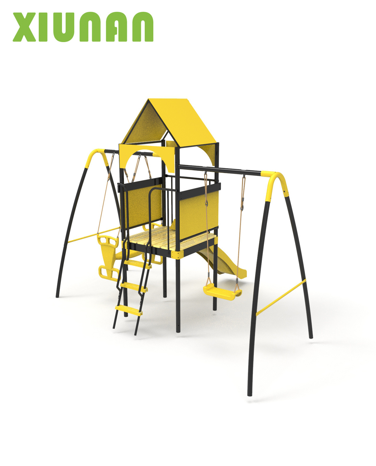 2022 Factory SuPPly 2150*2950*2600mm Metal and Plastic Wearable and Strong Baby Outdoor Swing Chair for Playground