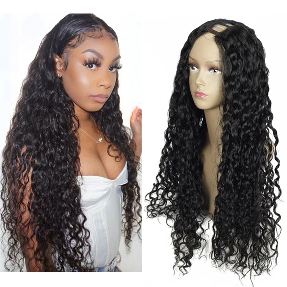 U Part Human Hair Wig Wholesale Factory Price Best Quality Brazilian Human Hair Wig Kinky Curly U Part Wigs For Black Women