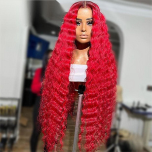 30 Inch HD Red Loose Deep Wave 13x4 Lace Front Wigs For Black Women HD Transparent 13x6 Lace Frontal Wigs Brazilian Human Hair